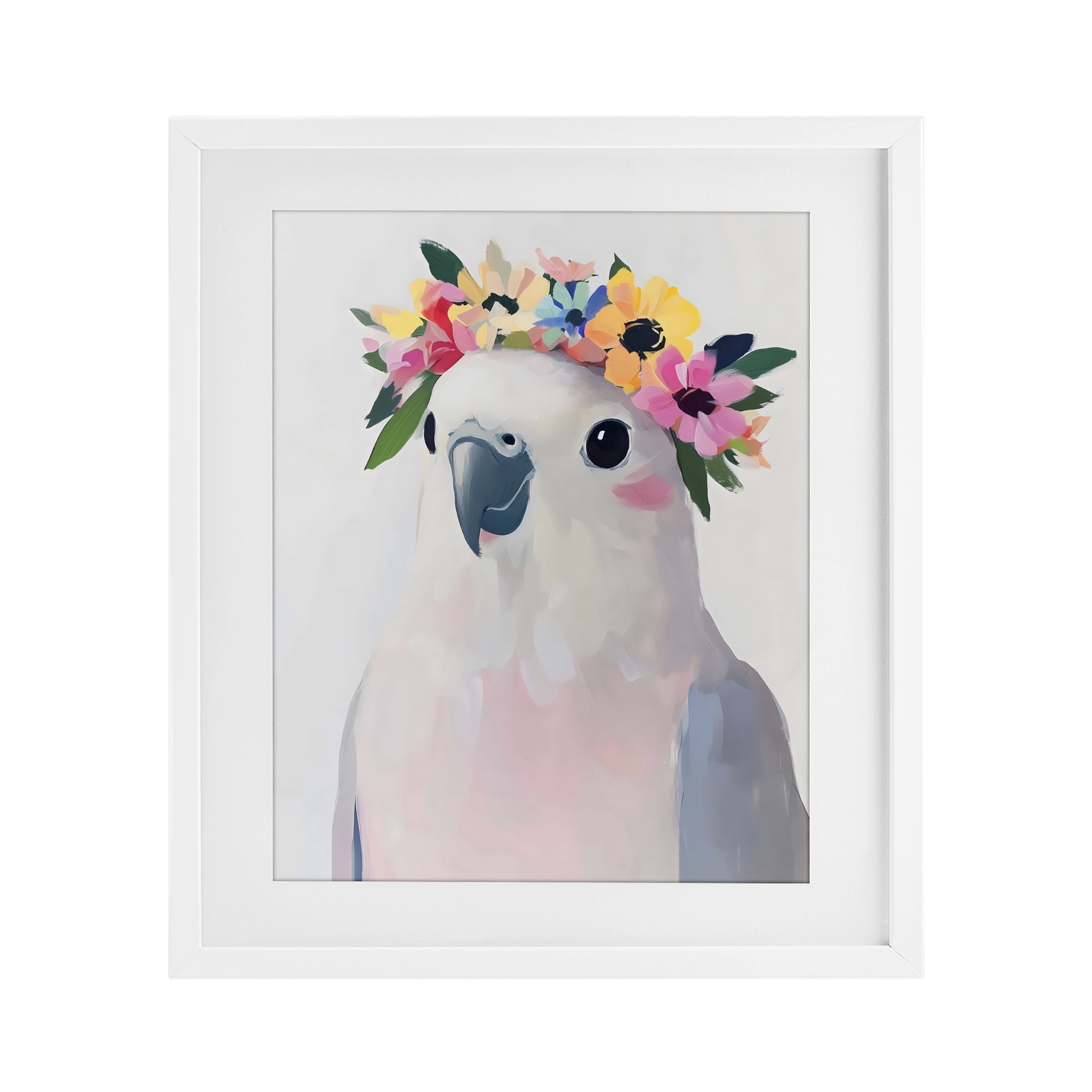 Stupell Industries Flower Crown Dove White Framed Print Under Glass, design by The Prints Vibe