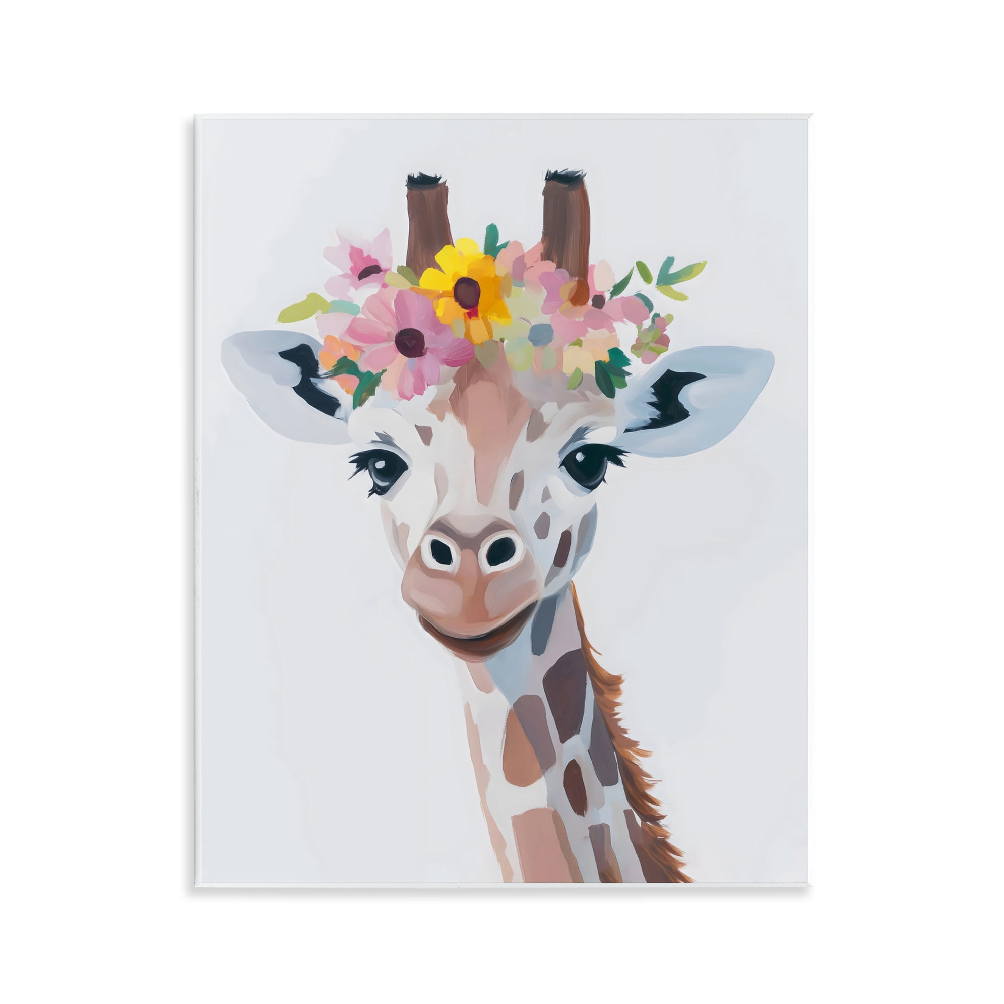 Stupell Industries Flower Crown Giraffe Wall Plaque Art, design by The Prints Vibe