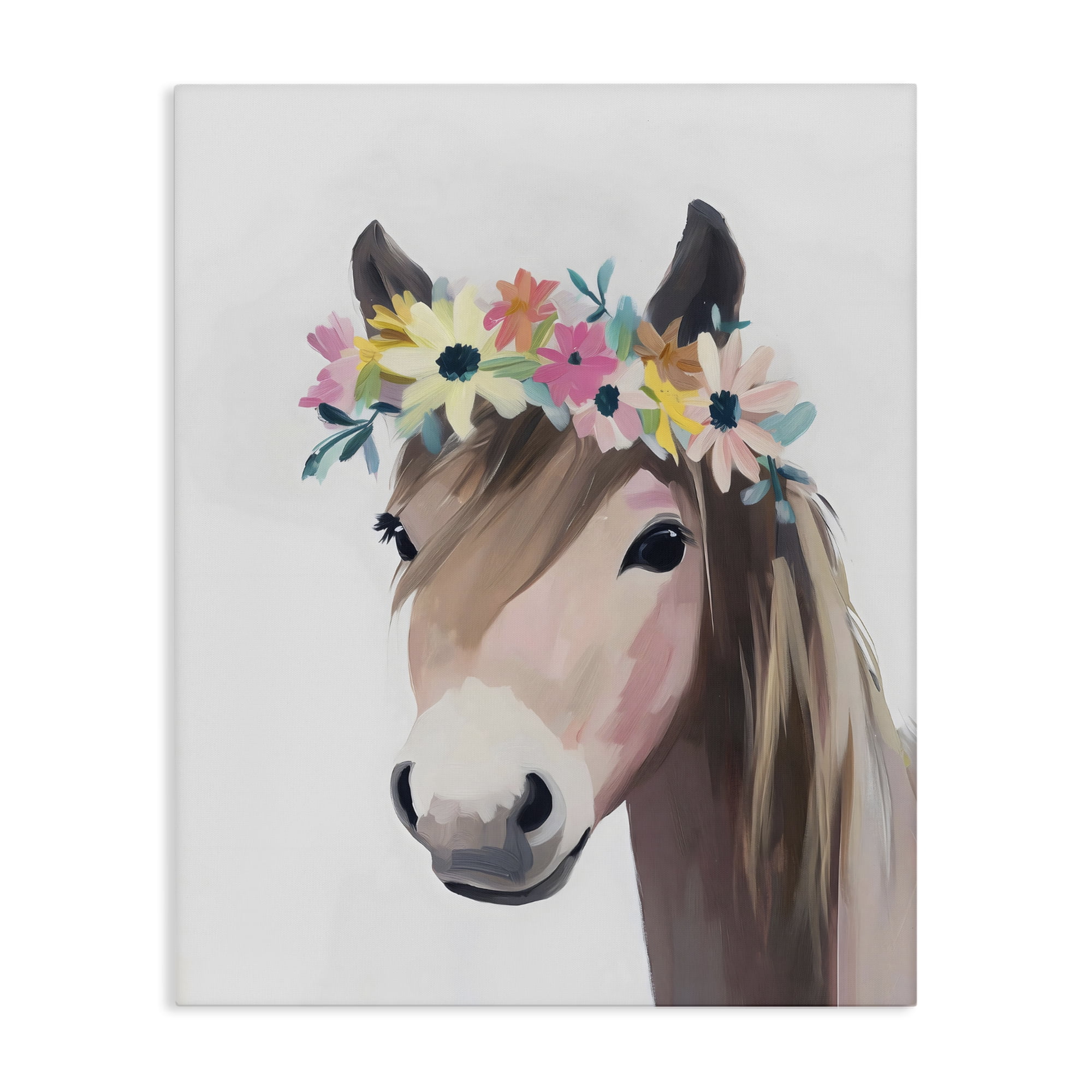Stupell Industries Flower Crown Horse Canvas Wall Art, design by The Prints Vibe