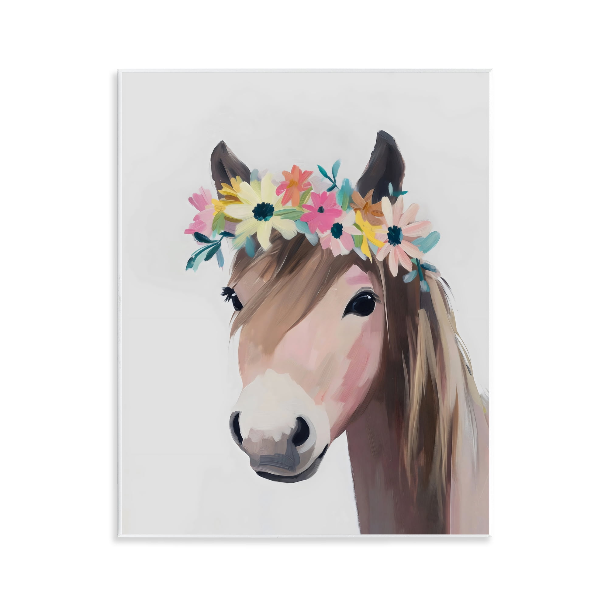 Stupell Industries Flower Crown Horse Wall Plaque Art, design by The Prints Vibe