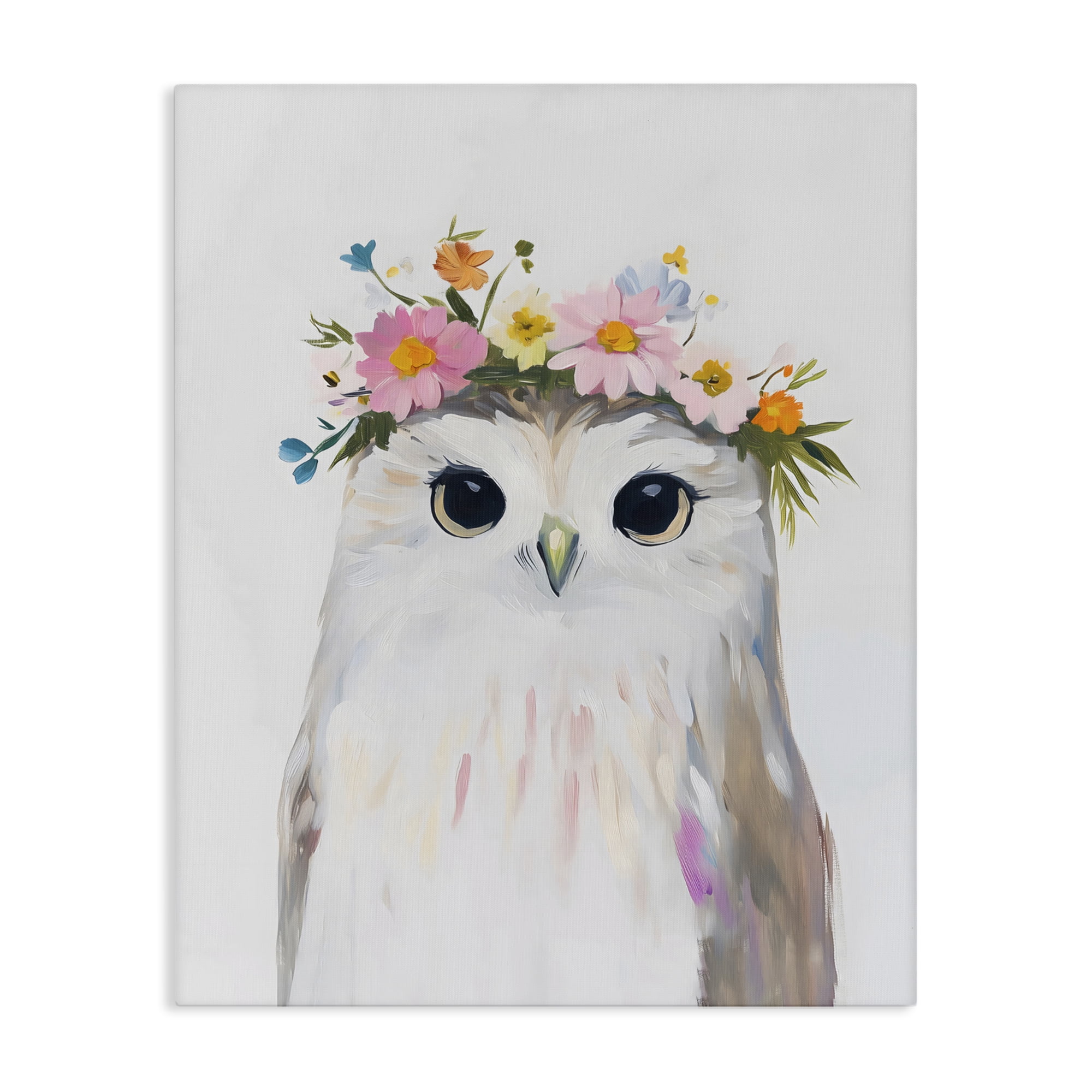 Stupell Industries Flower Crown Owl Canvas Wall Art, design by The Prints Vibe