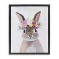 thumbnail image 1 of Stupell Industries Cottage Flower Crown Rabbit Black Floating Frame Canvas Art, 17 x 21, by The Prints Vibe, 1 of 8