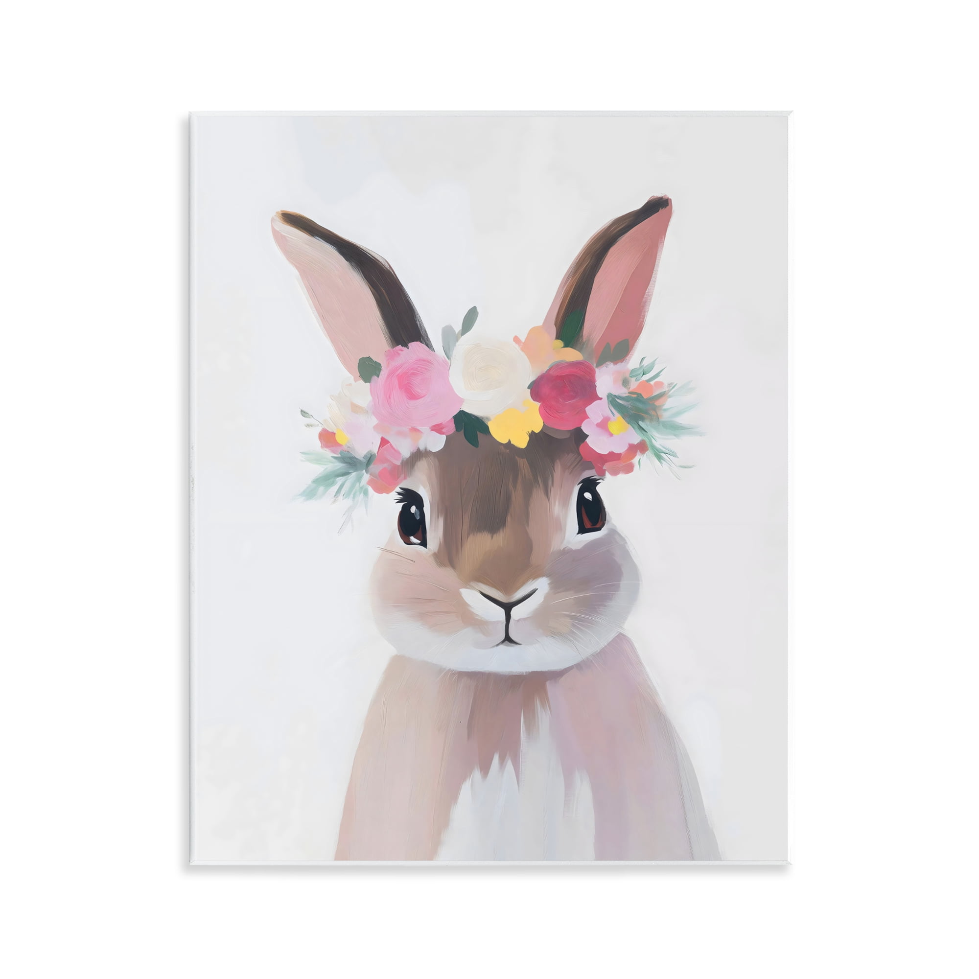 Stupell Industries Flower Crown Rabbit Wall Plaque Art, design by The Prints Vibe
