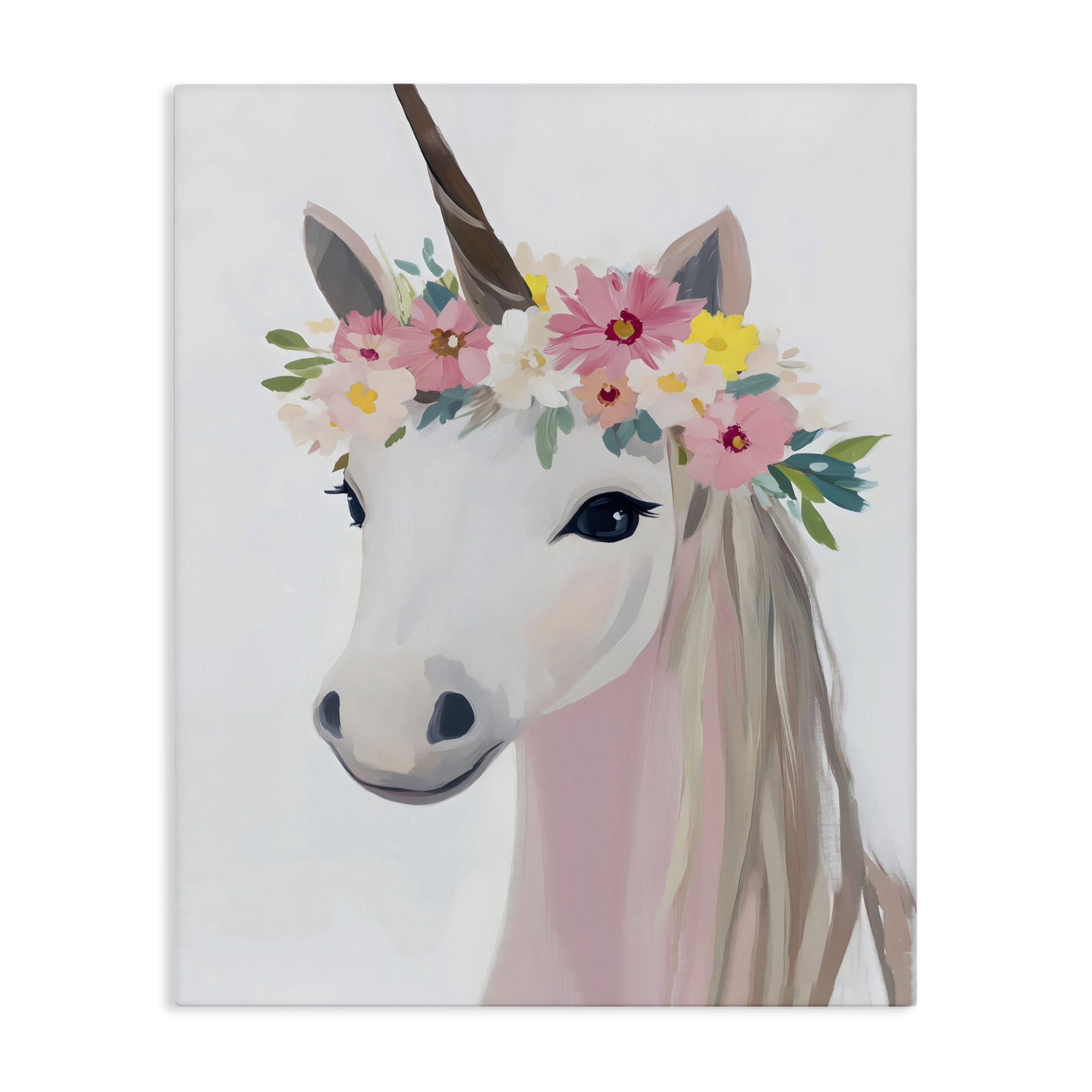 Stupell Industries Flower Crown Unicorn Canvas Wall Art, design by The Prints Vibe