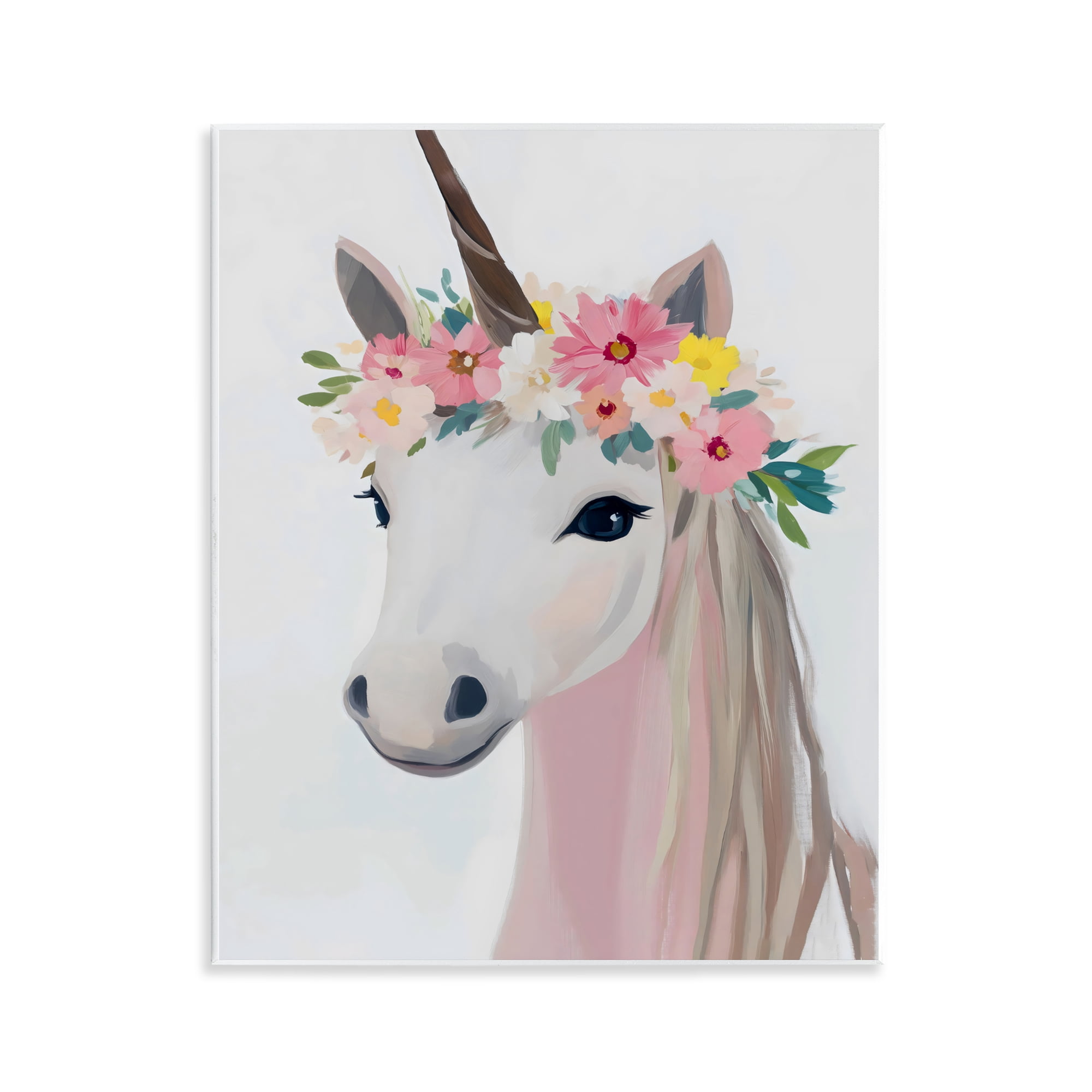 Stupell Industries Flower Crown Unicorn Wall Plaque Art, design by The Prints Vibe