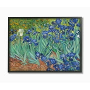 Stupell Industries Flower Field Blue Green Van Gogh Classical Painting Framed Wall Art by Vincent Van Gogh