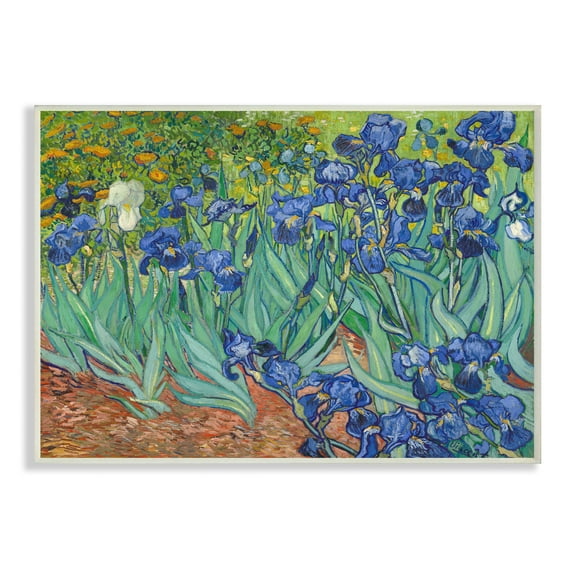 Stupell Industries Flower Field Blue Green Van Gogh Classical Painting Unframed Art Print Wall Art, 13x19, by Vincent Van Gogh