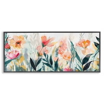 Stupell Industries Flower Garden Whispers Black Framed Giclee Art design by Elara Yasna, 10 x 24