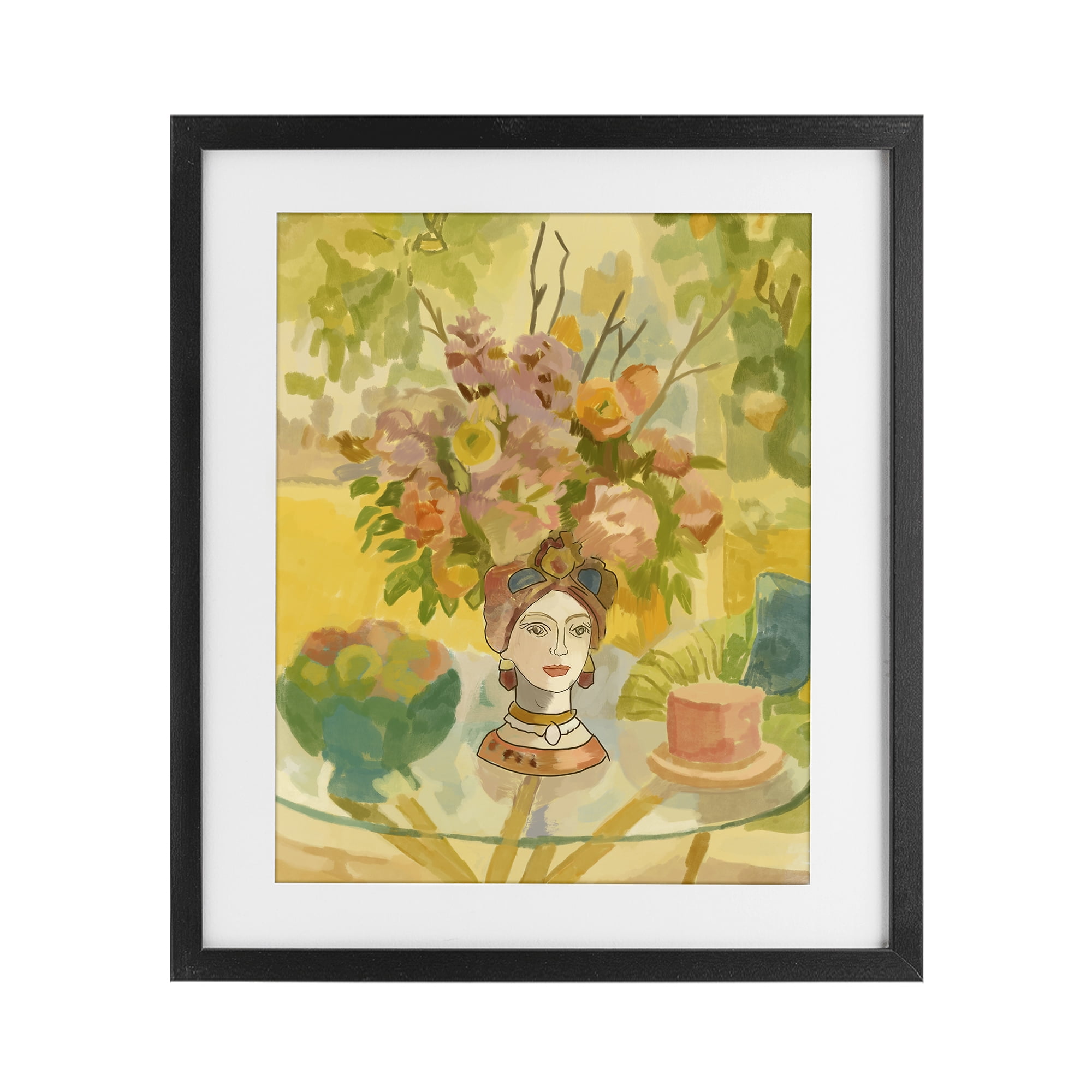 Stupell Industries Flower Head Vase Black Framed Print Under Glass, design by Amelia Noyes