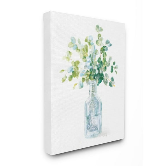 Stupell Industries Flower Jar Still Life Green Blue Painting Canvas Wall Art by Danhui Nai