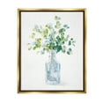 thumbnail image 1 of Stupell Industries Flower Jar Still Life Green Blue Painting Metallic Gold Framed Floating Canvas Wall Art, 16x20, by Danhui Nai, 1 of 9