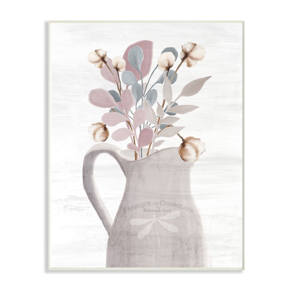 Stupell Industries Flower Jars Pink Blue Grey Neutral Painting Wall Plaque Art by Kimberly Allen