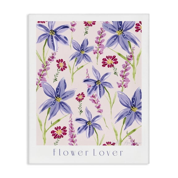 Stupell Industries Flower Lover Pattern Floral Painting Wrapped Canvas Canvas Art Print Wall Art, 16 x 20