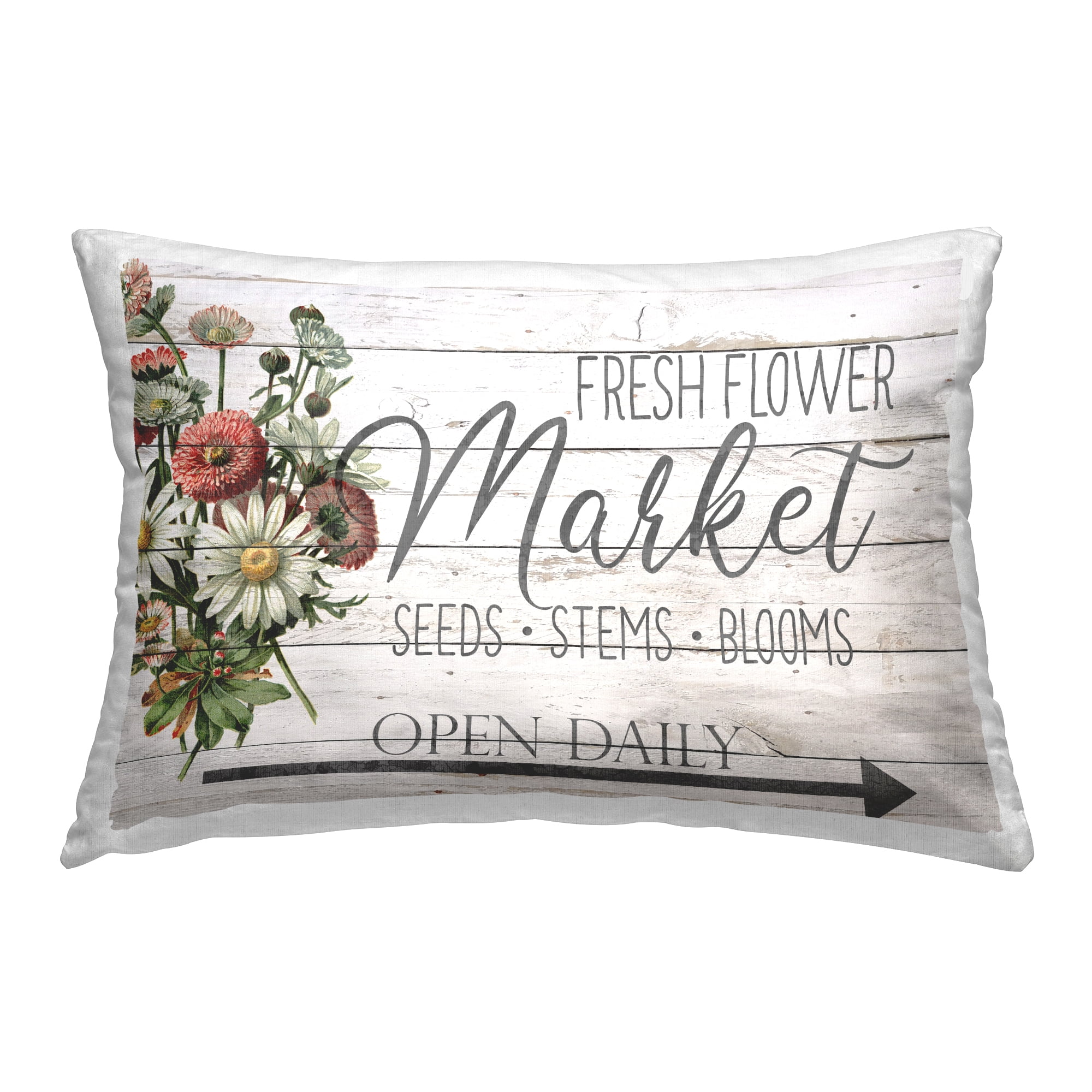 Stupell Industries Flower Market Blooms Decorative Printed Throw Pillow, 14 x 20