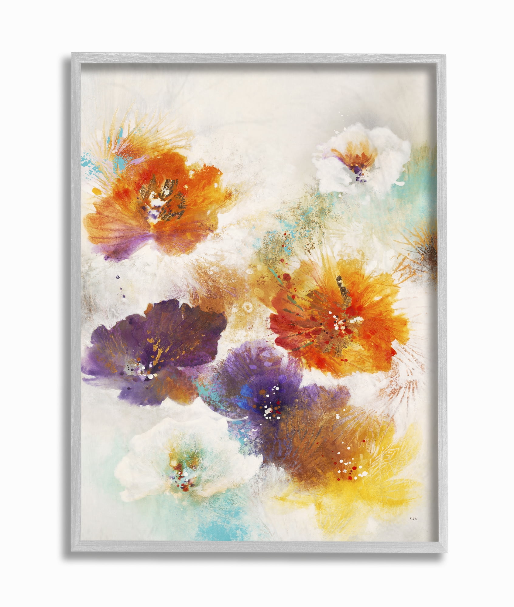 Stupell Industries Flower Marks Abstract Painting Framed Wall Art by Third and Wall
