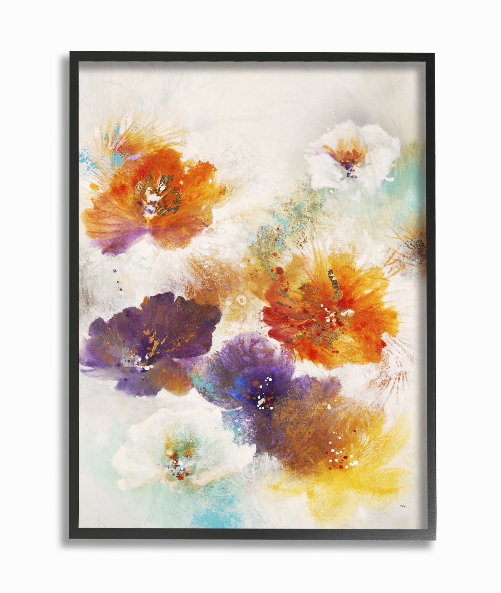 Stupell Industries Flower Marks Abstract Painting Framed Wall Art by Third and Wall