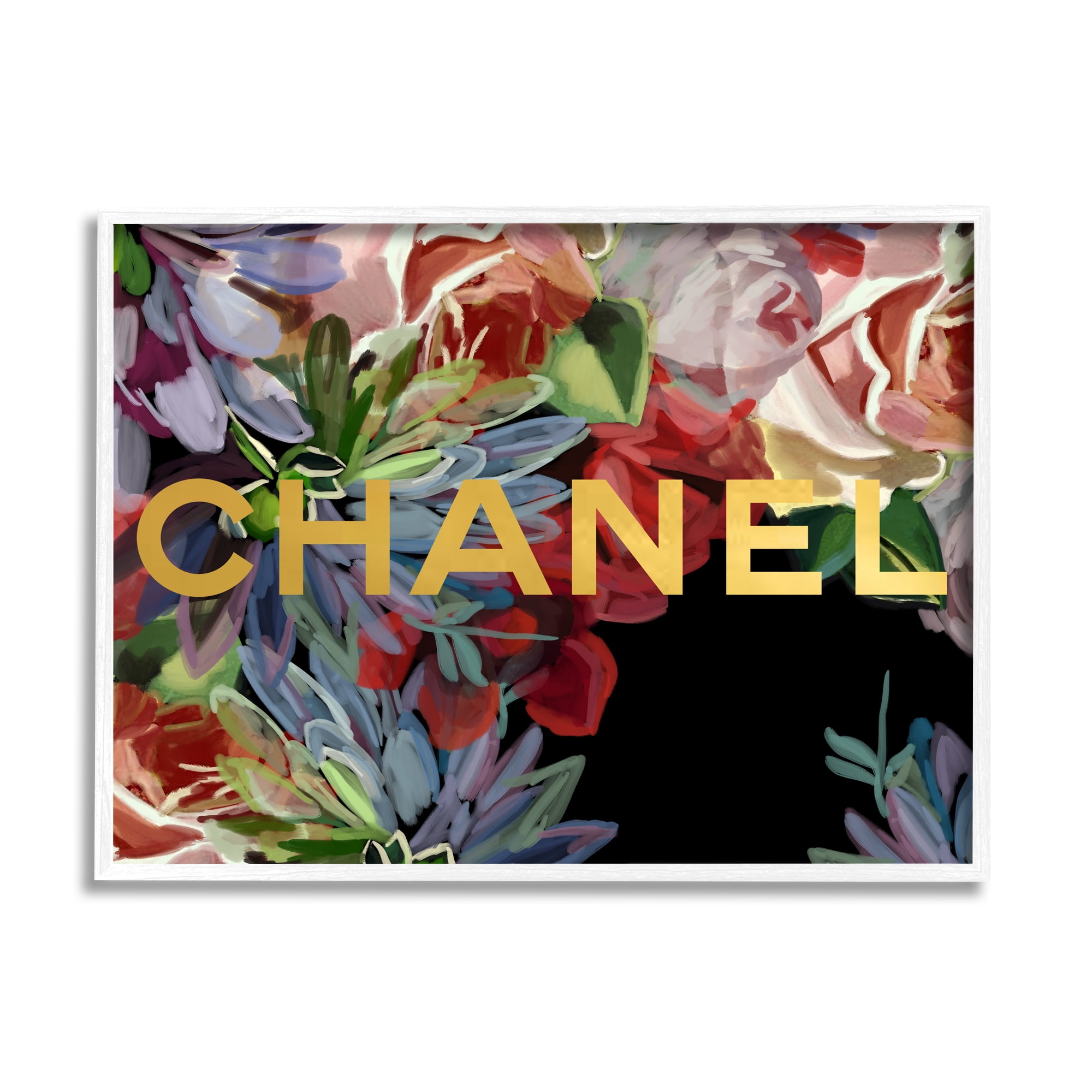 Stupell Industries Flower Patterned Glam Brand Botanical & Floral Painting White Framed Art Print Wall Art, 30 x 24
