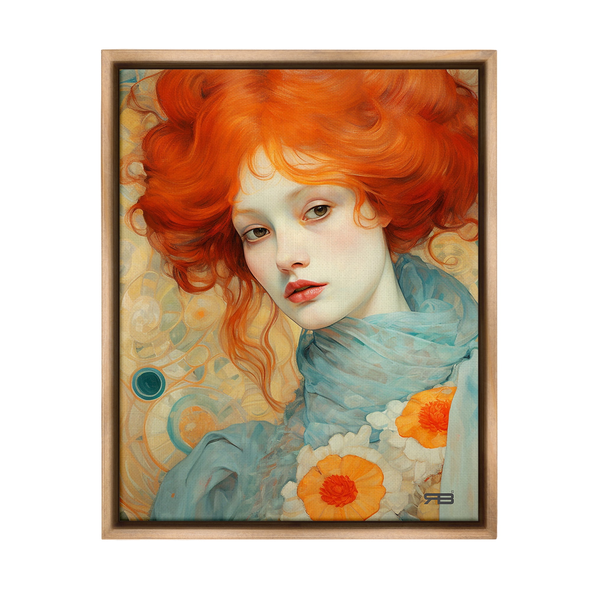 Stupell Industries Flower Patterned Woman Botanical & Floral Painting Brown Floater Framed Canvas Art Print Wall Art, 25 x 31