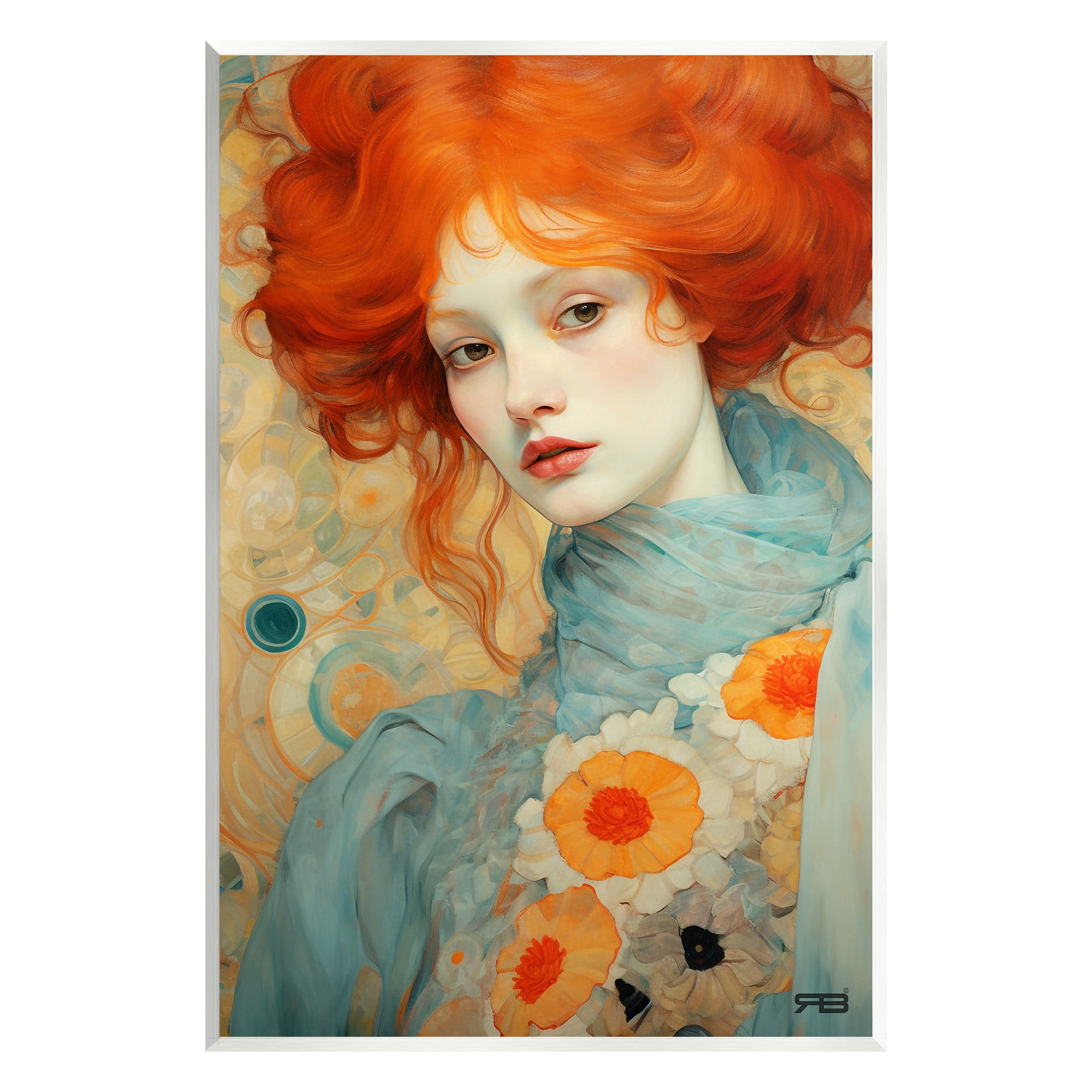 Stupell Industries Flower Patterned Woman Botanical & Floral Painting Unframed Art Print Wall Art, 10 x 15