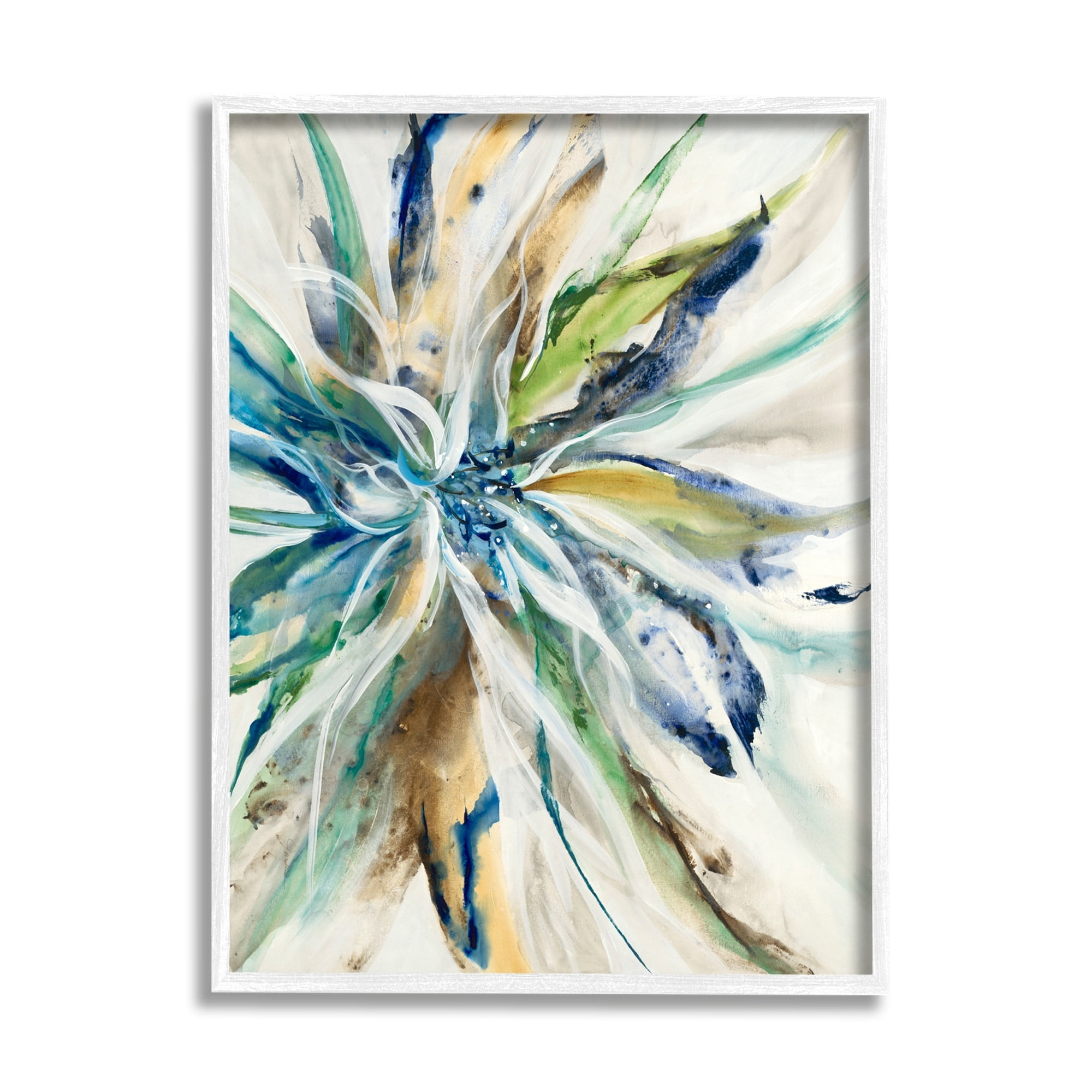 Stupell Industries Flower Petals Abstraction Abstract Painting White Framed Art Print Wall Art