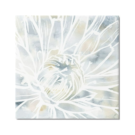 Stupell Industries Flower Petals Stamen Close Up White Outline Graphic Art Gallery Wrapped Canvas Print Wall Art, Design by Jackie Decker