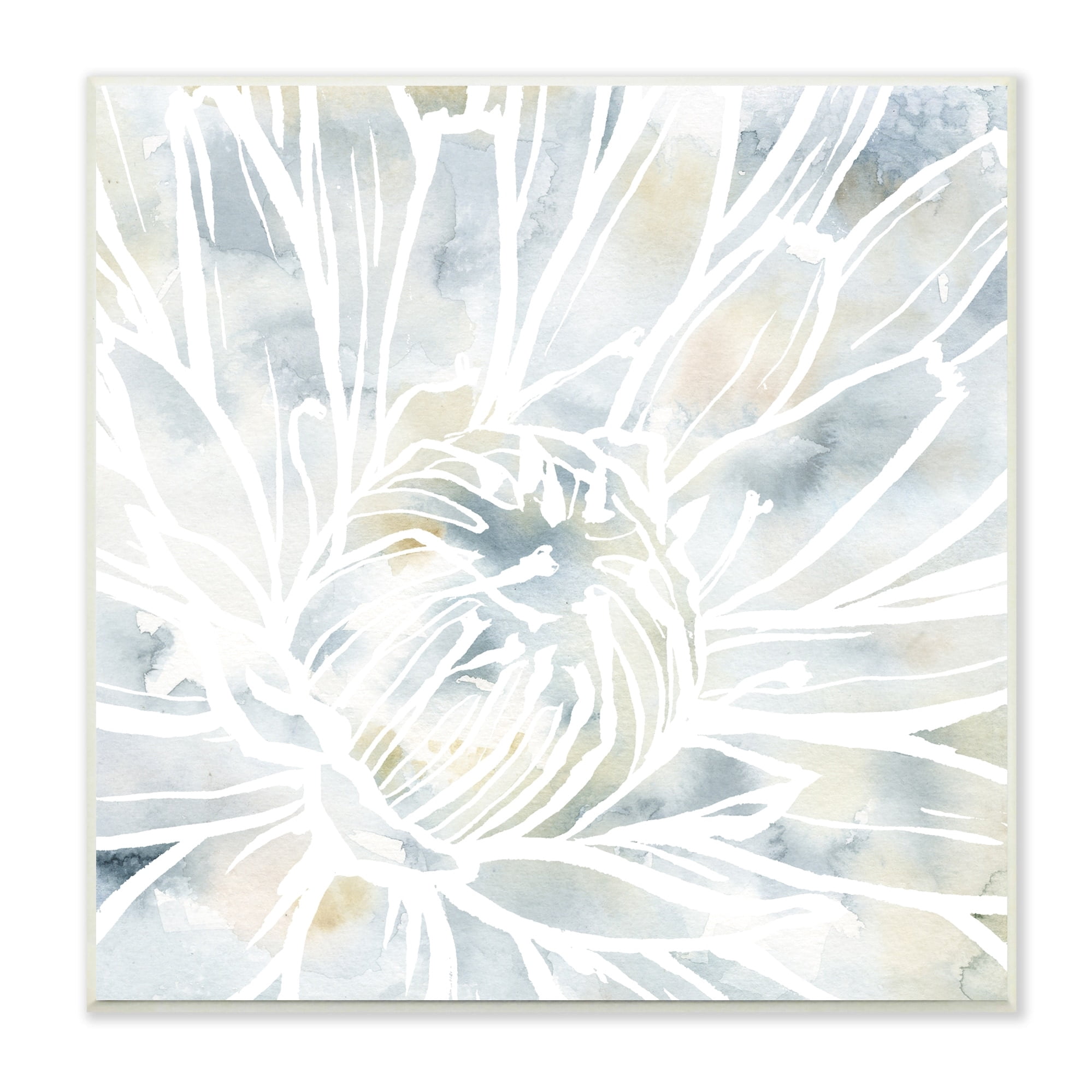 Stupell Industries Flower Petals Stamen Close Up White Outline Graphic Art Unframed Art Print Wall Art, Design by Jackie Decker