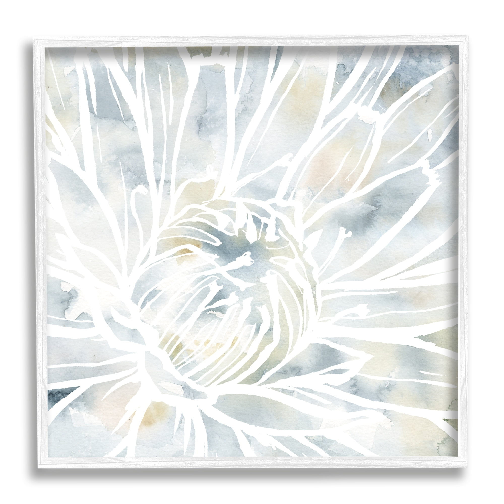 Stupell Industries Flower Petals Stamen Close Up White Outline Graphic Art White Framed Art Print Wall Art, Design by Jackie Decker