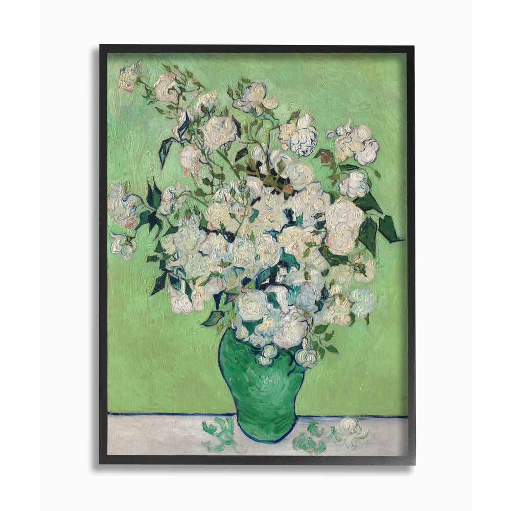 Stupell Industries Flower Pot Green White Van Gogh Classical Painting Framed Wall Art by Vincent Van Gogh