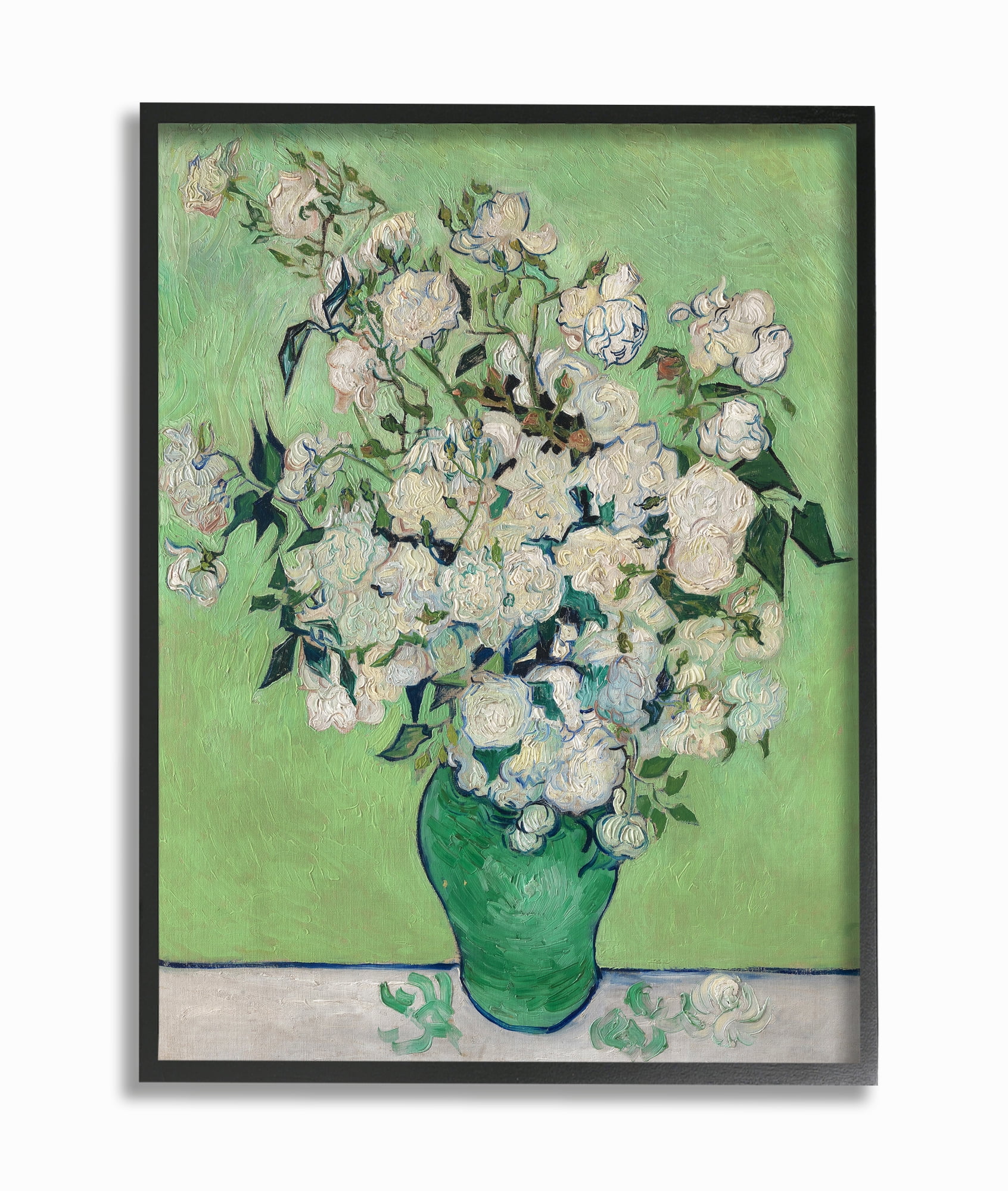 Stupell Industries Flower Pot Green White Van Gogh Classical Painting Framed Wall Art by Vincent Van Gogh