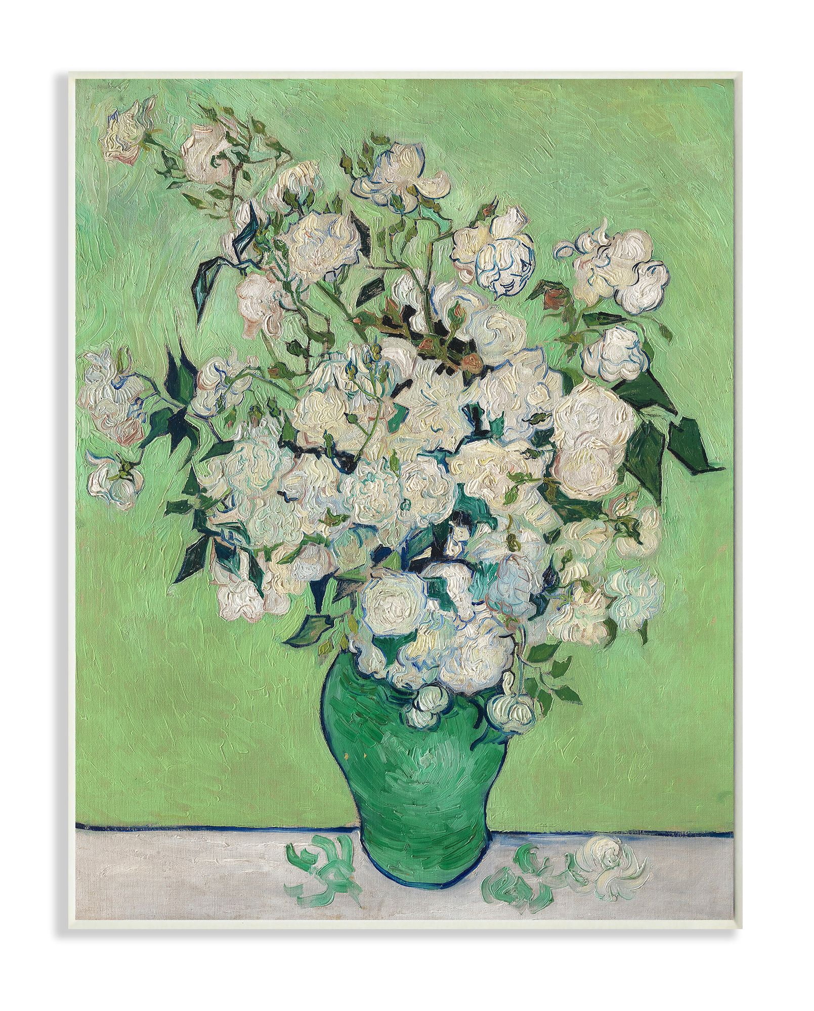 Stupell Industries Flower Pot Green White Van Gogh Classical Painting Unframed Art Print Wall Art, 10x15, by Vincent Van Gogh