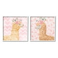thumbnail image 1 of Stupell Industries Flower Power Smiling Alpacas Graphic Art White Framed Art Print Wall Art, Set of 2, Design by ND Art, 1 of 8