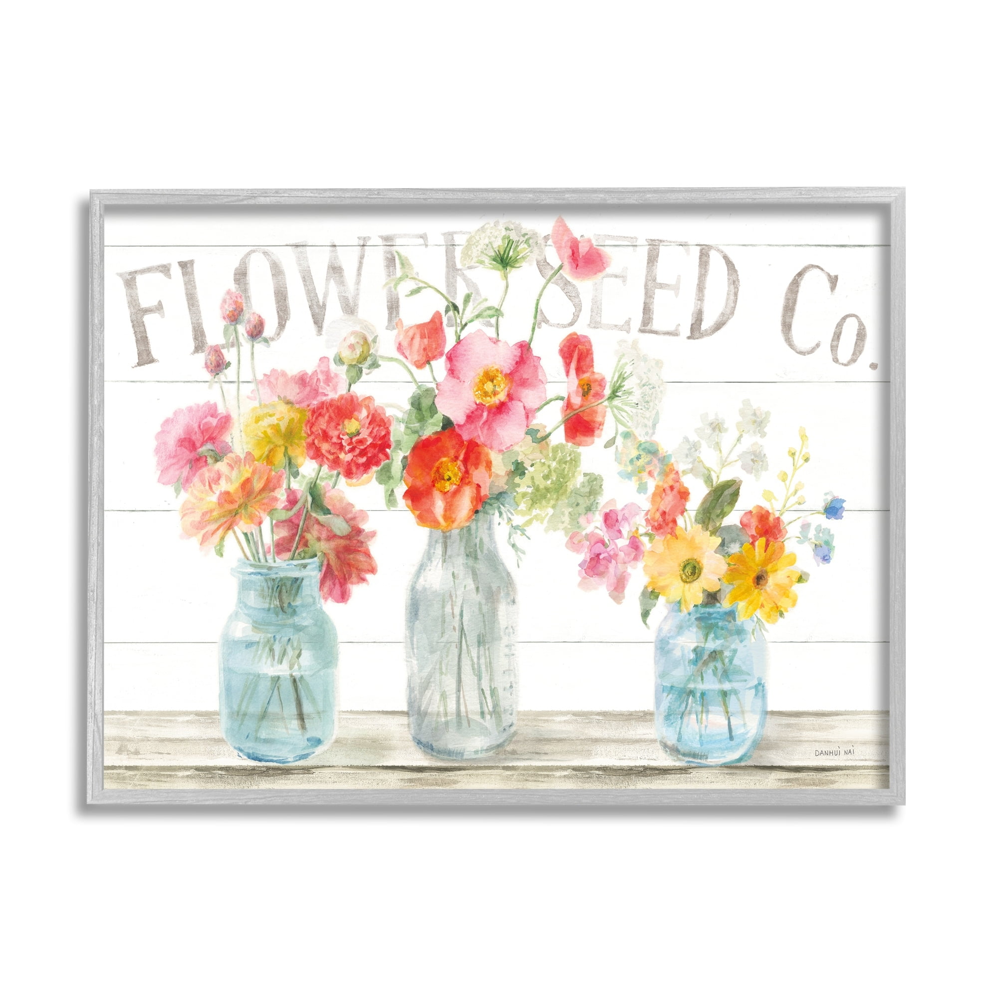 Stupell Industries Flower Seed Co. Vibrant Spring Blossoming Florals, 30 x 24, Design by Danhui Nai