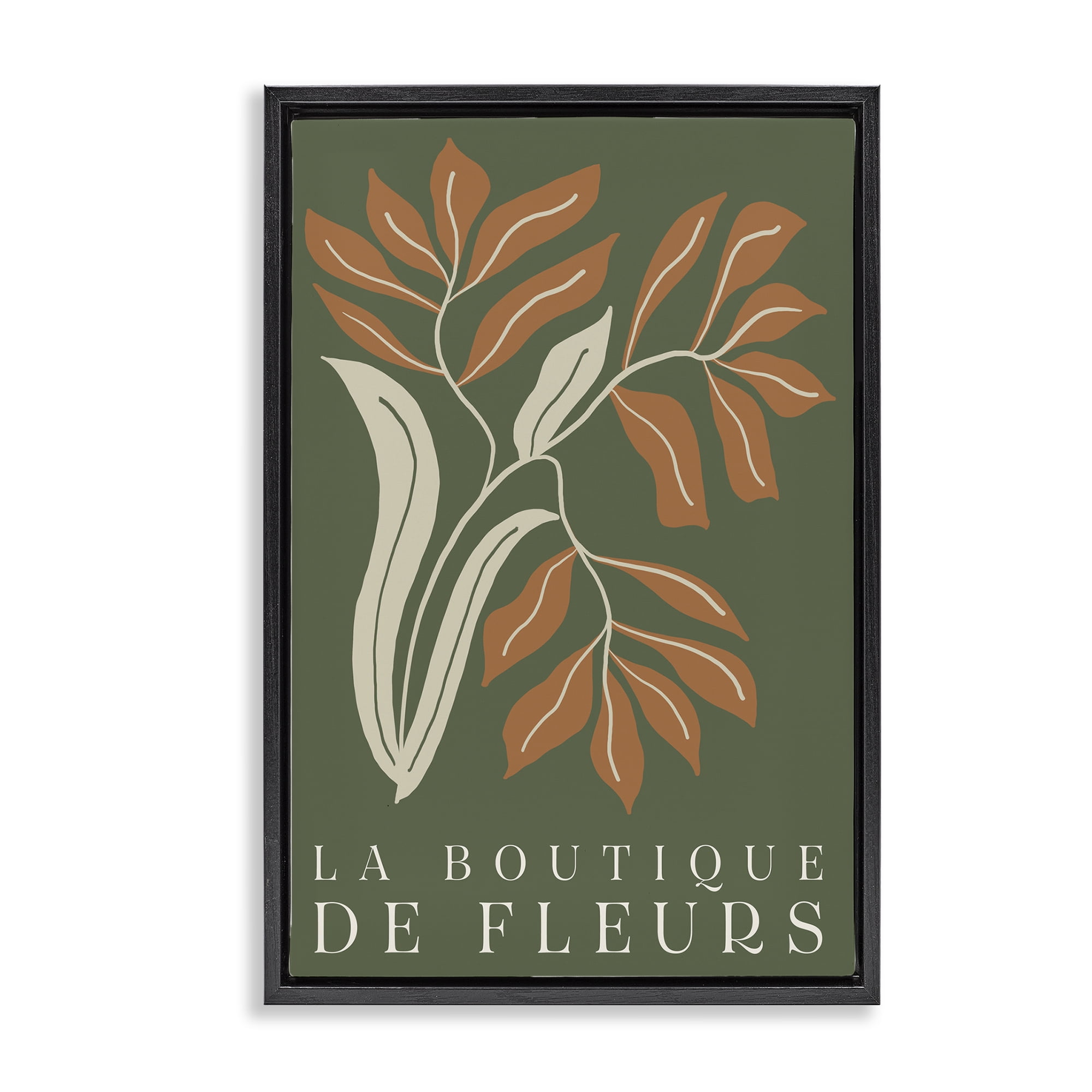 Stupell Industries Flower Shop Midcentury Minimal Black Framed Floater Canvas Wall Art, design by Emily Navas