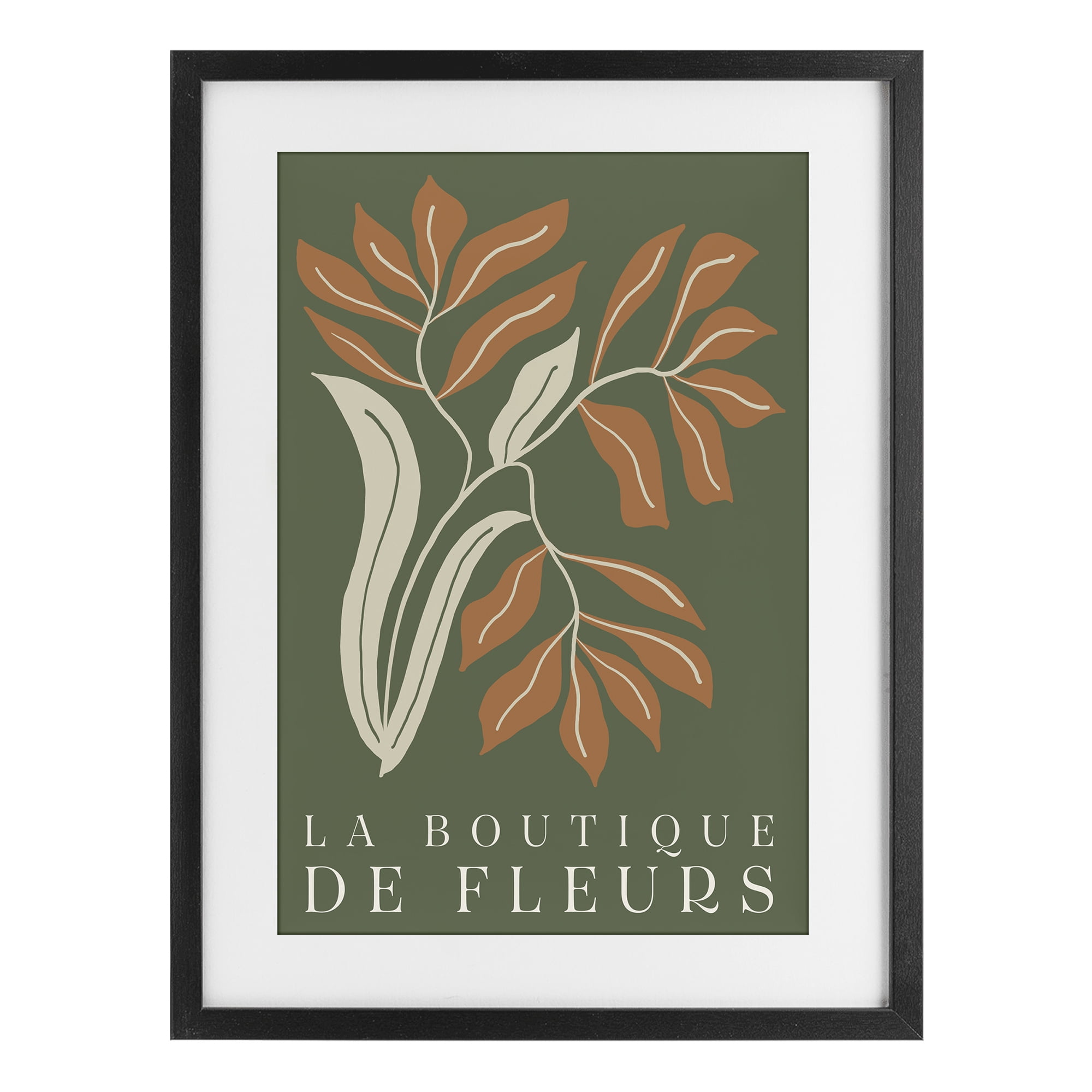 Stupell Industries Flower Shop Midcentury Minimal Black Framed Print Under Glass, design by Emily Navas