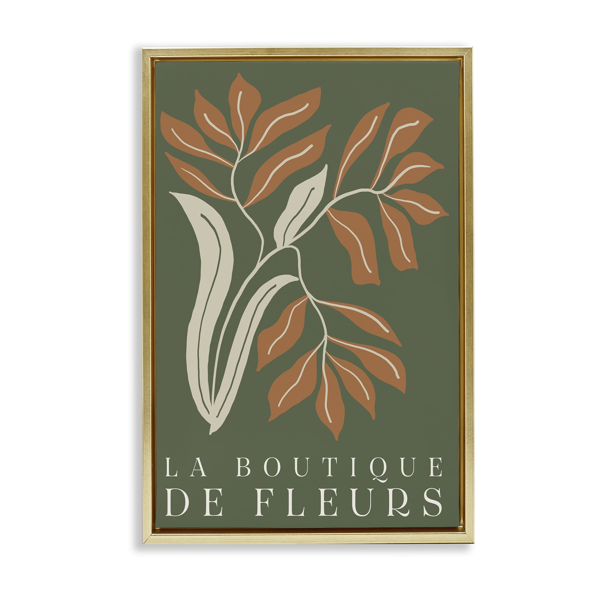 Stupell Industries Flower Shop Midcentury Minimal Gold Framed Floater Canvas Wall Art, design by Emily Navas