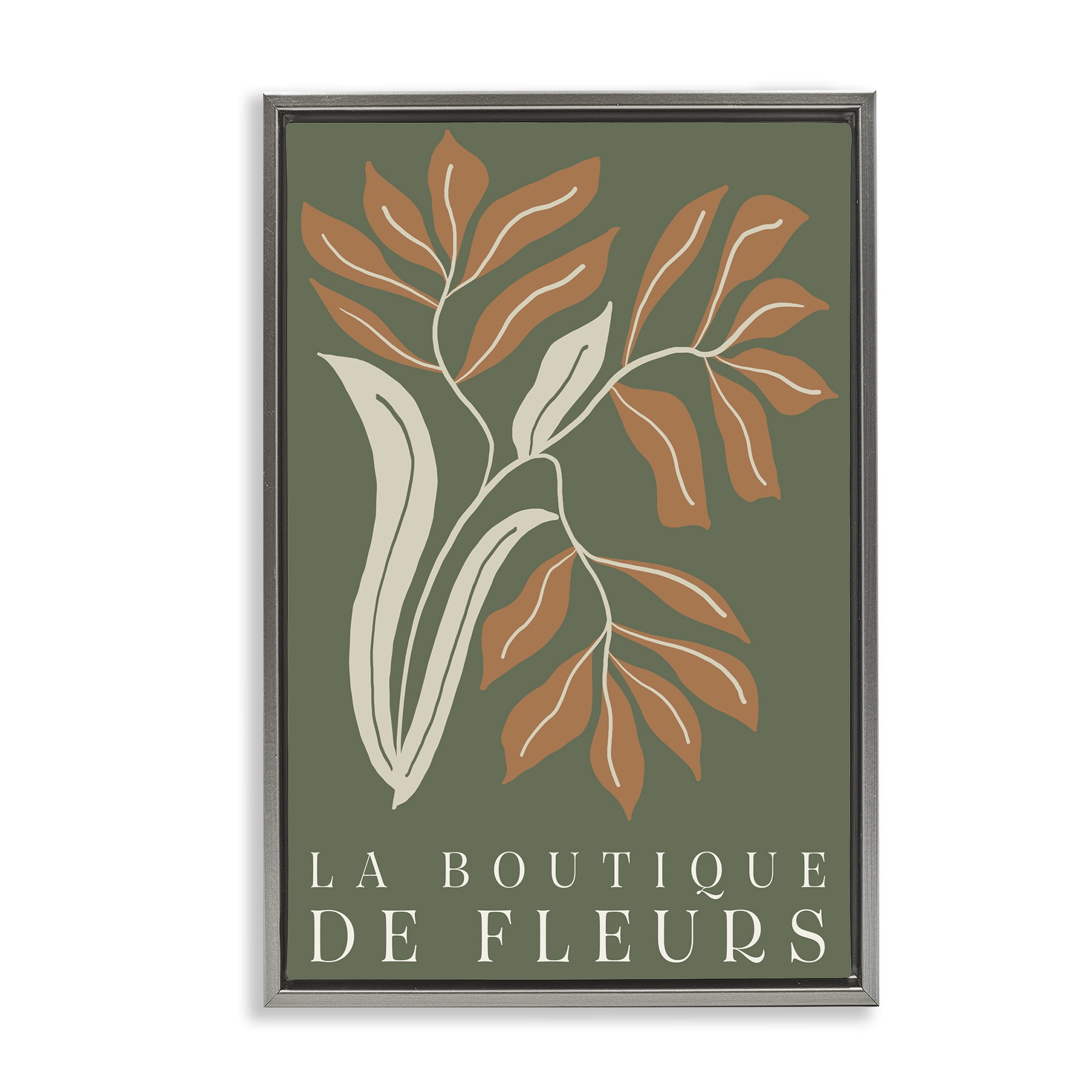Stupell Industries Flower Shop Midcentury Minimal Gray Framed Floater Canvas Wall Art, design by Emily Navas