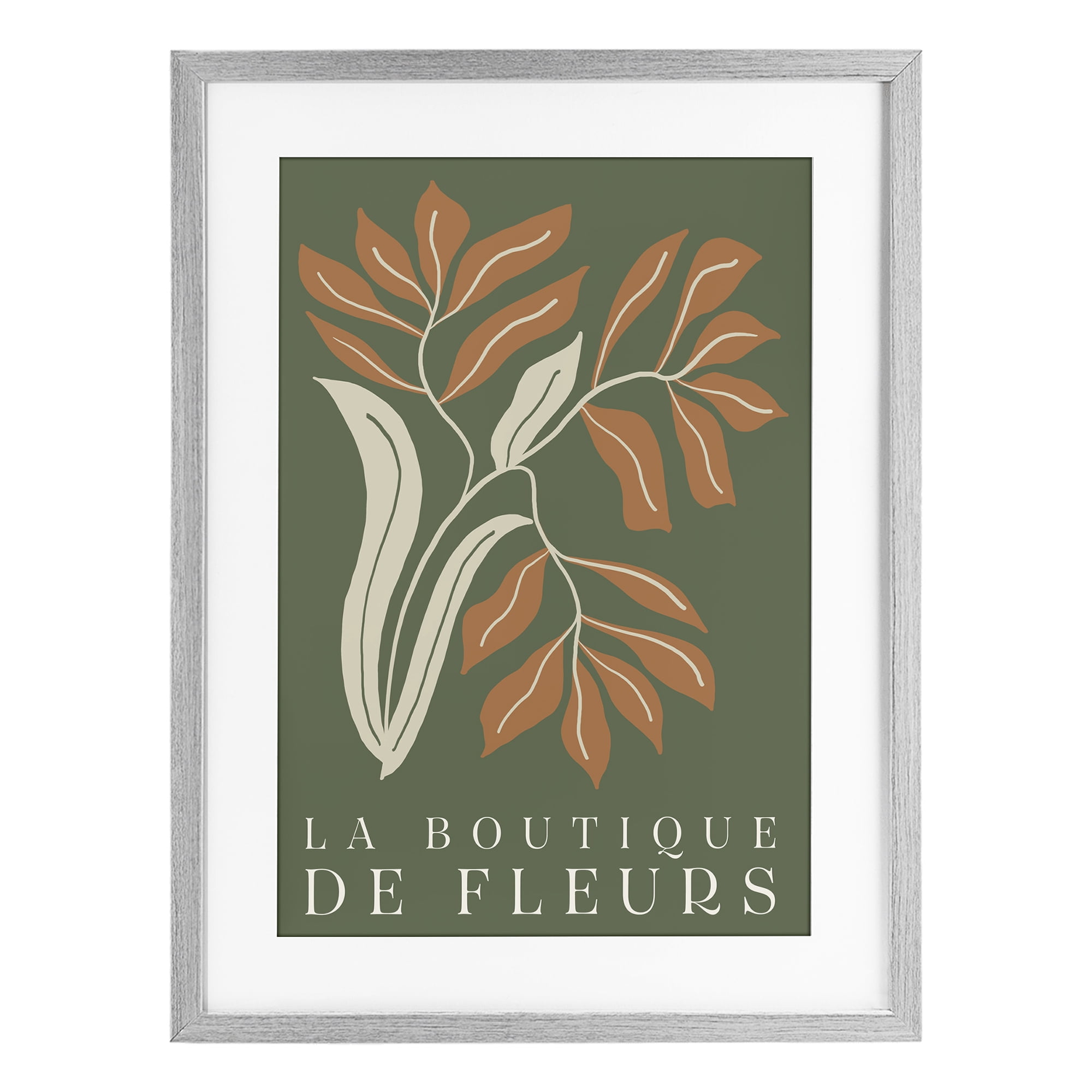 Stupell Industries Flower Shop Midcentury Minimal Gray Framed Print Under Glass, design by Emily Navas