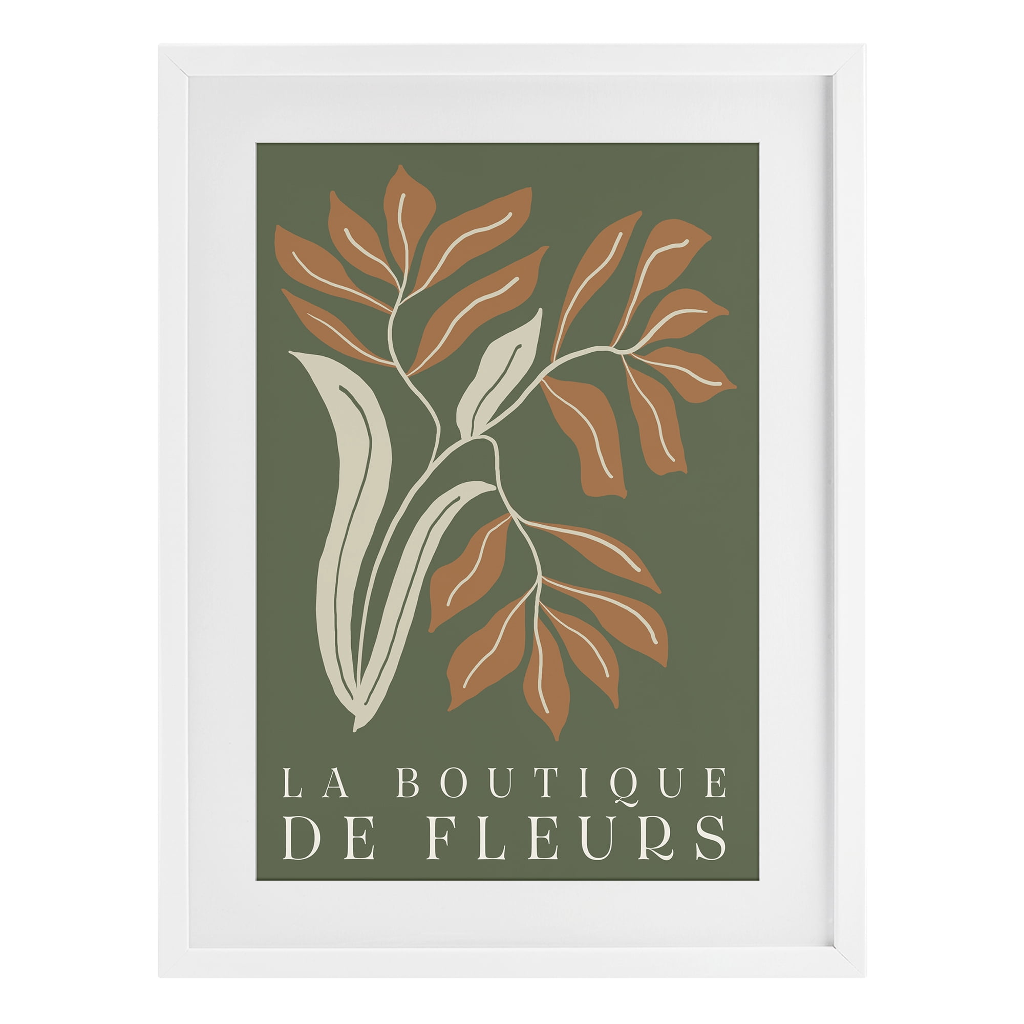 Stupell Industries Flower Shop Midcentury Minimal White Framed Print Under Glass, design by Emily Navas