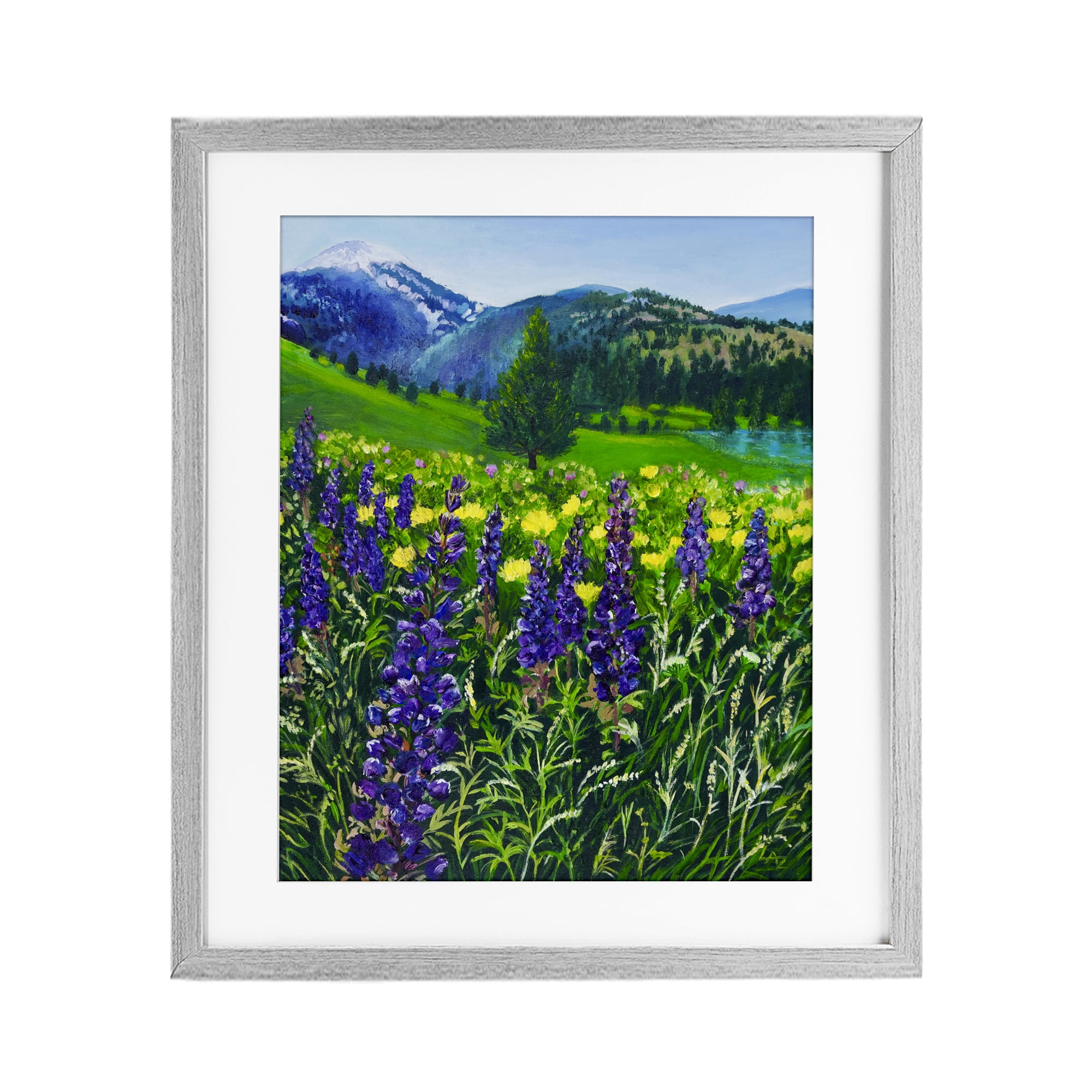Stupell Industries Flower Speckled Valley Gray Framed Print Under Glass, design by Lee Ann Zirbes
