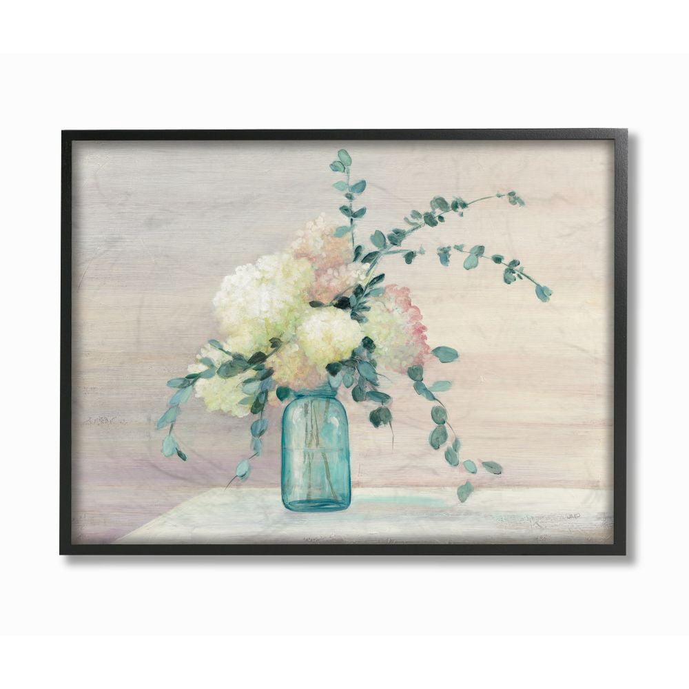 Stupell Industries Flower Still Life Purple Pink Green Painting Framed Giclee Texturized Art by Julia Purinton