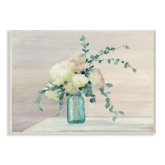 Stupell Industries Flower Still Life Purple Pink Green Painting Wall Plaque Art by Julia Purinton