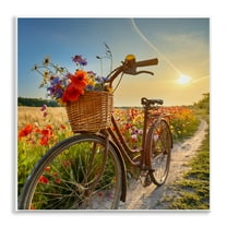 Stupell Industries Flower Stop Bicycle Transportation Photography Unframed Art Print Wall Art, 12 x 12