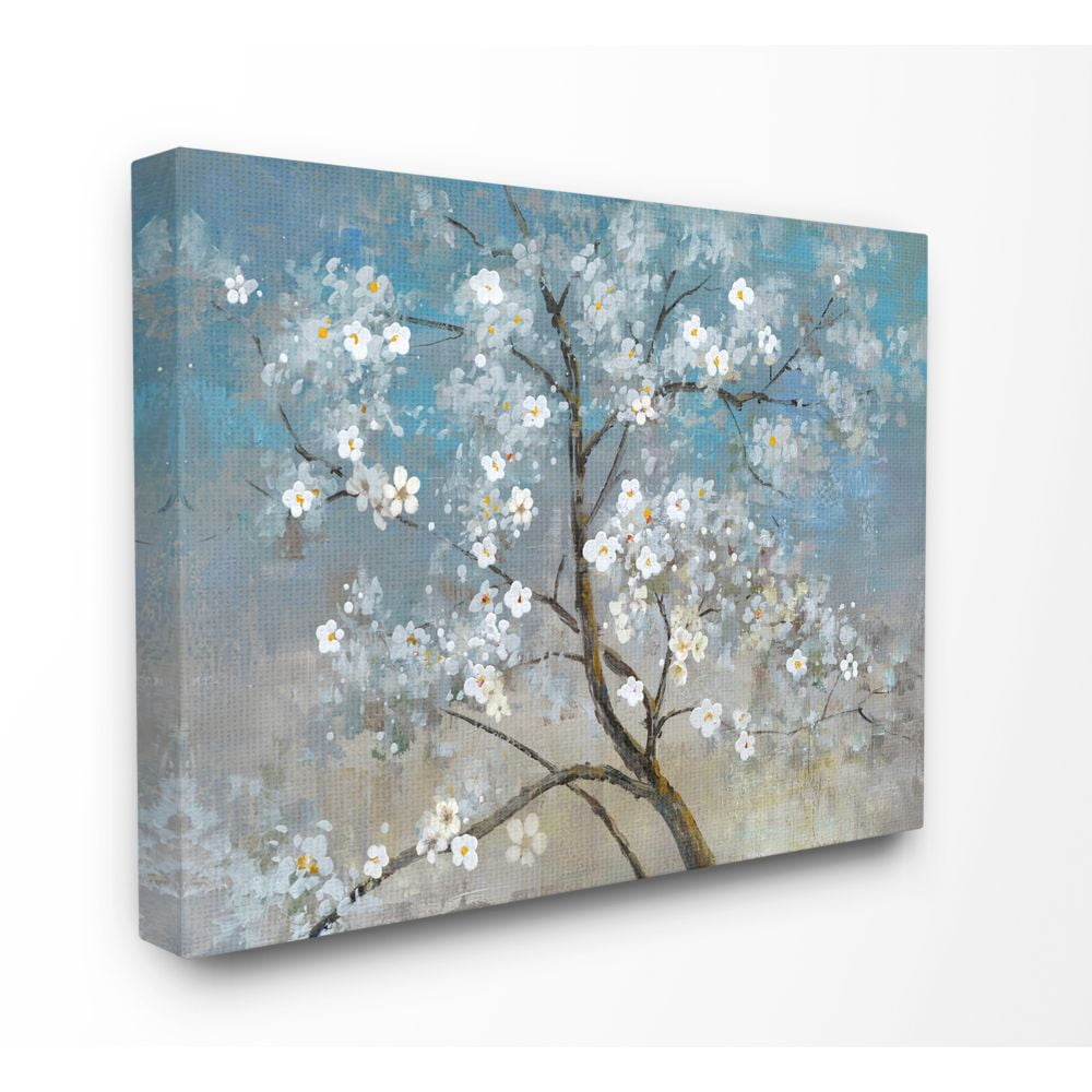 Stupell Industries Flower Tree Blooms Blue Painting Canvas Wall Art by Main Line Studio, 30" x 40", Canvas