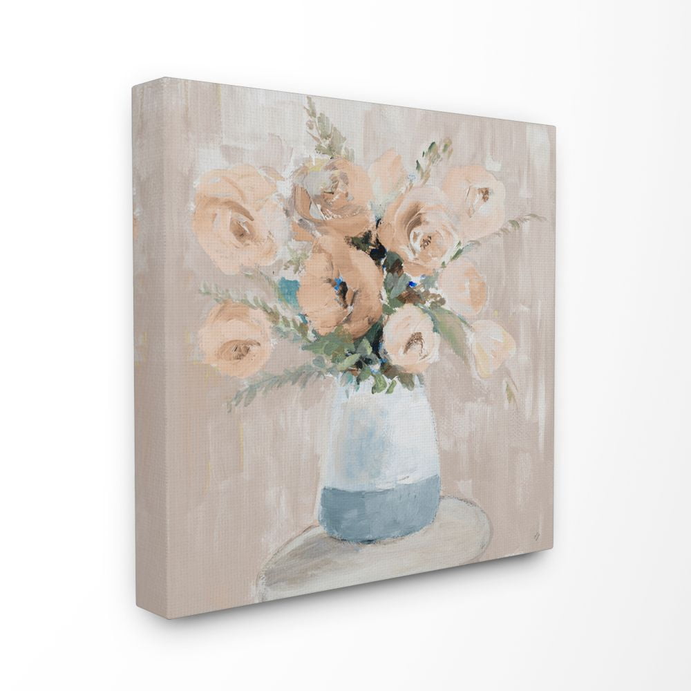 Stupell Industries Flower Vase Neutral Pink Green Painting Canvas Wall Art by Lanie Loreth