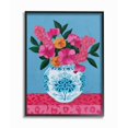 thumbnail image 1 of Stupell Industries Flower Vase Pink Blue Painting Black Framed Art Print Wall Art, 16x20, by Sally B, 1 of 7