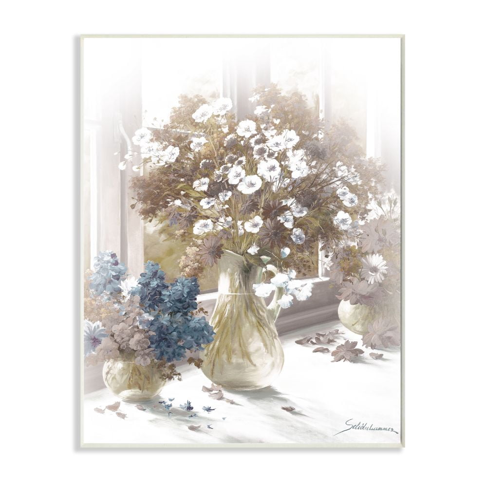 Stupell Industries Flower Vase Vintage Sepia Painting Wall Plaque by Heinz Scholnhammer