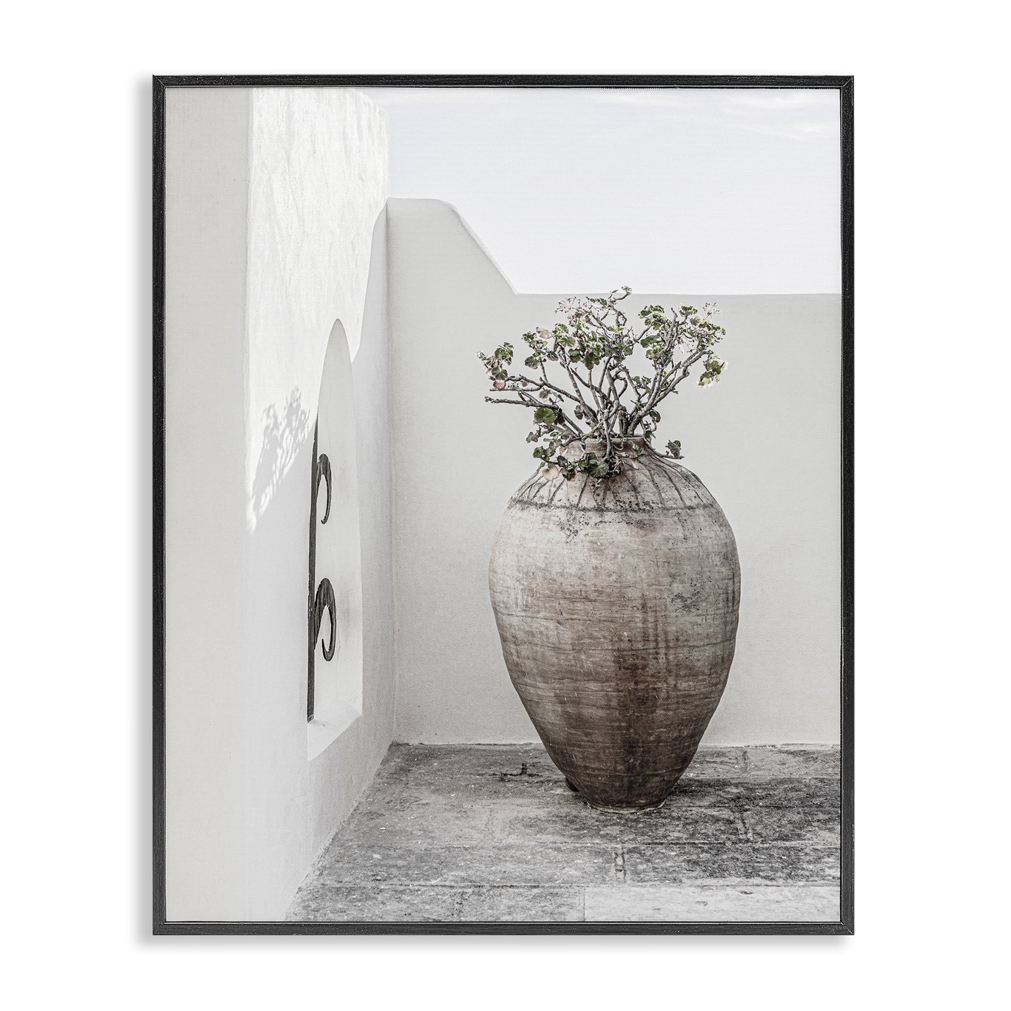 Stupell Industries Flower Vase with Architecture Buildings & Architecture Photography Black Framed Art Print Wall Art, 24 x 30