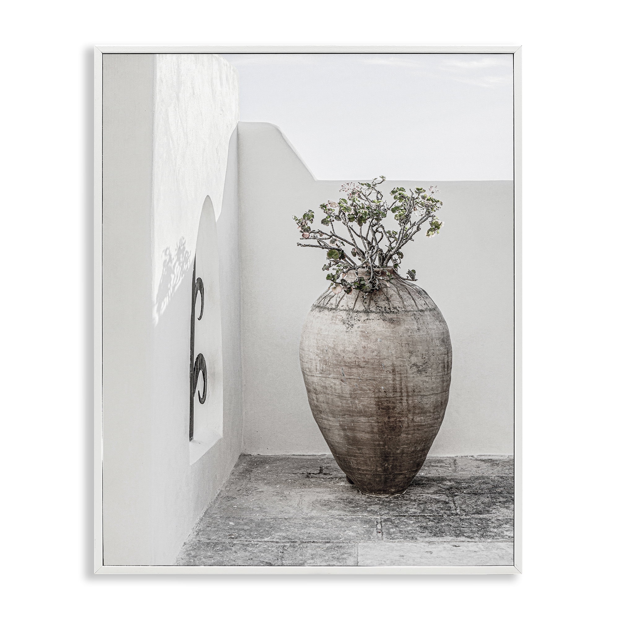 Stupell Industries Flower Vase with Architecture Buildings & Architecture Photography White Framed Art Print Wall Art, 11 x 14