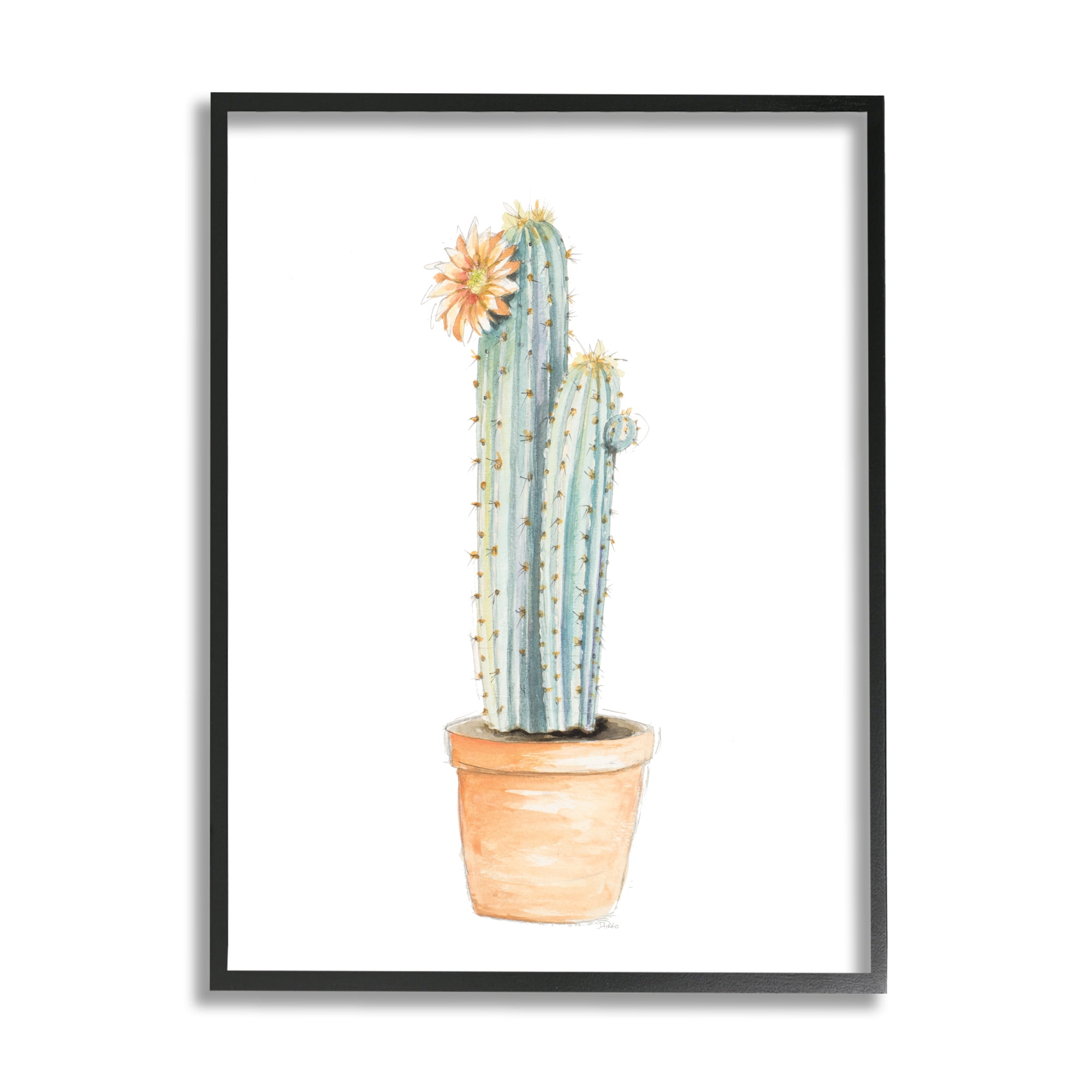 Stupell Industries Flowering Cactus Pop Minimal Southwestern Tones, 16 x 20, Designed by Patricia Pinto