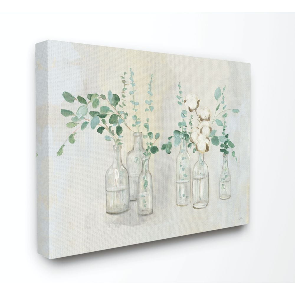 Stupell Industries Flowers And Plants Neutral Grey Green Painting Super Canvas Wall Art by Julia Purinton